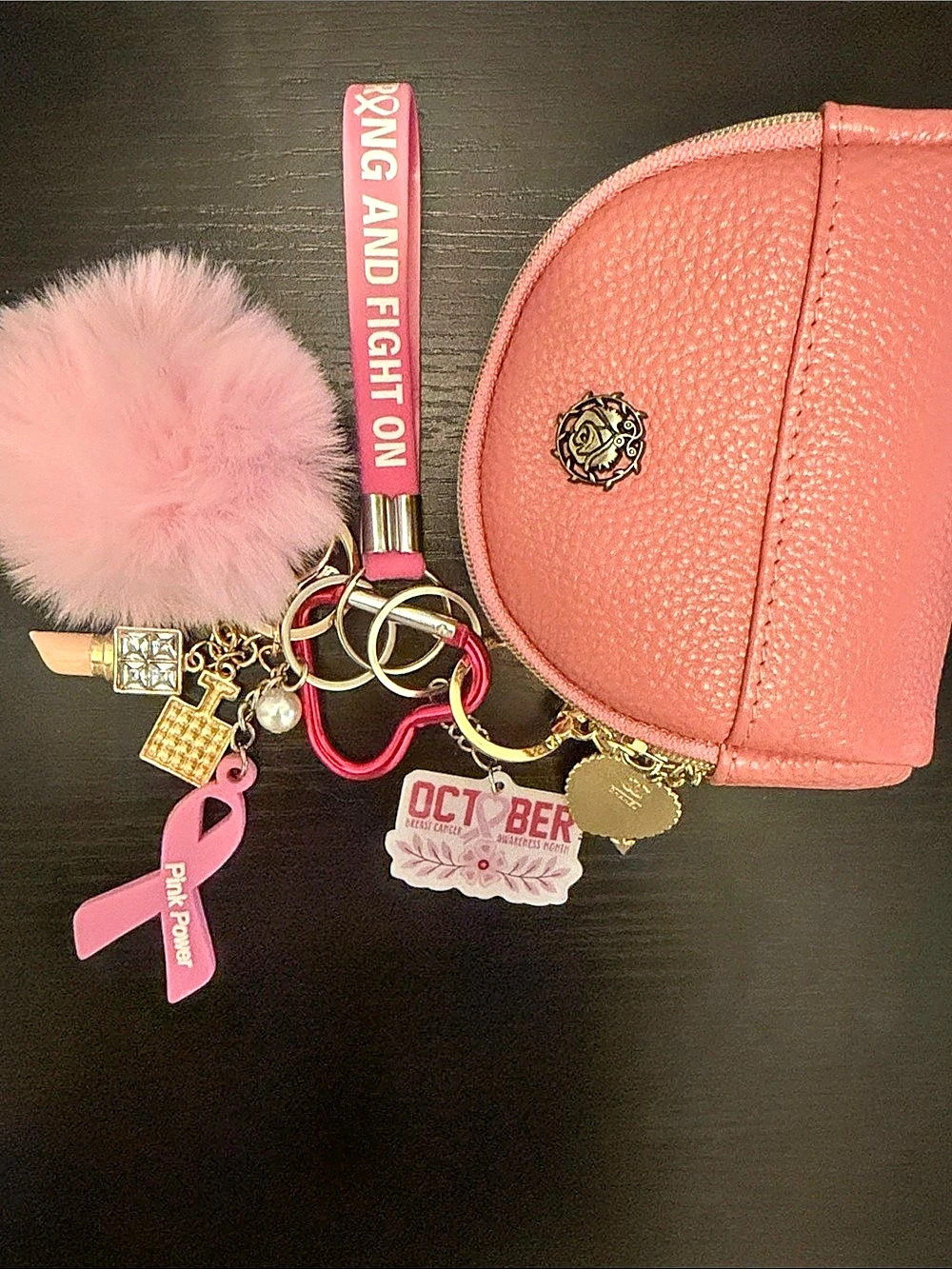 Breast Cancer Awareness Pouch and Bag Charms